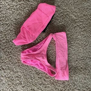 TRIANGL strapless bikini set hot pink